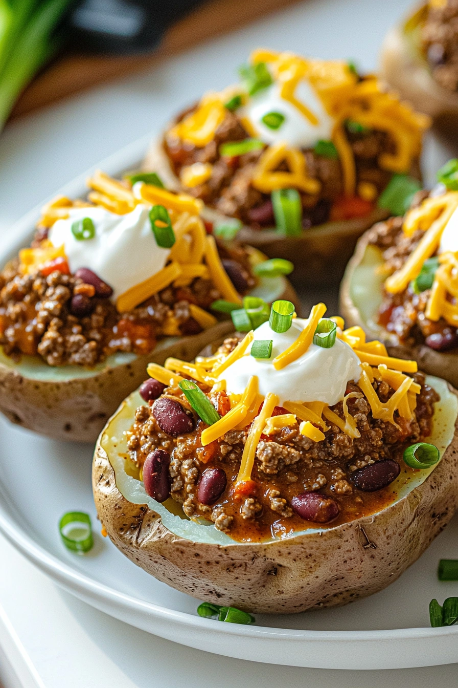 Best Chili Stuffed Baked Potatoes