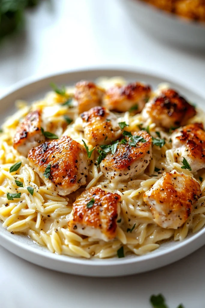 Boursin Orzo with Chicken