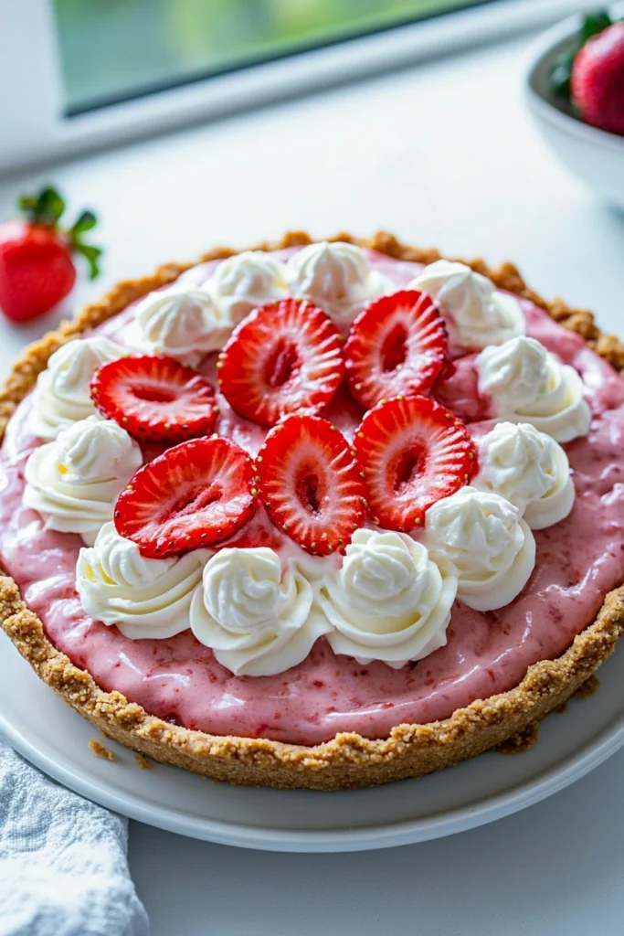 No-Bake Strawberry Cream Pie