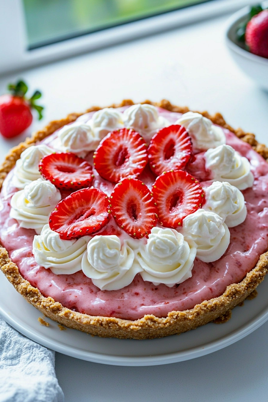 No-Bake Strawberry Cream Pie