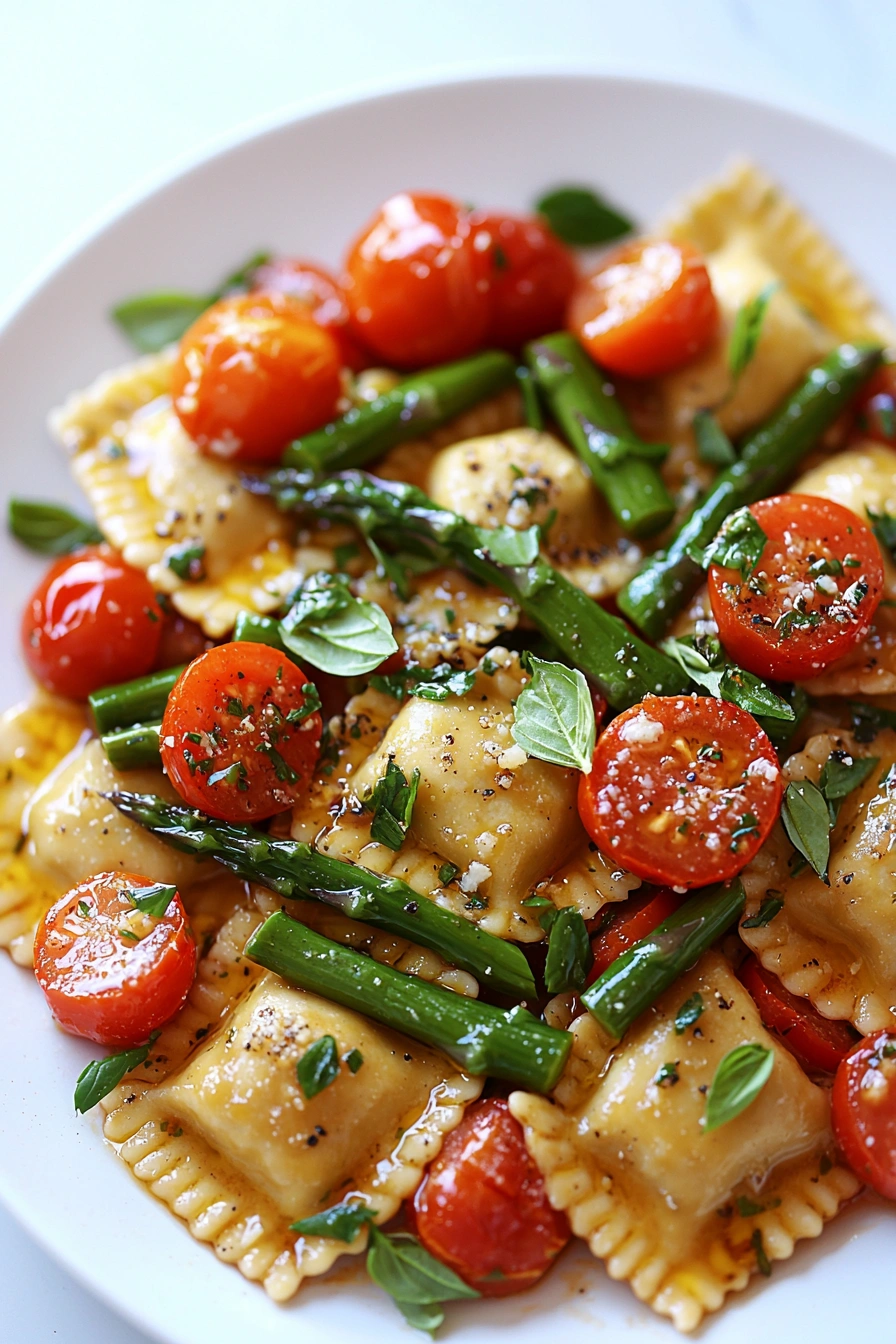 Ravioli with Tomatoes and Asparagus