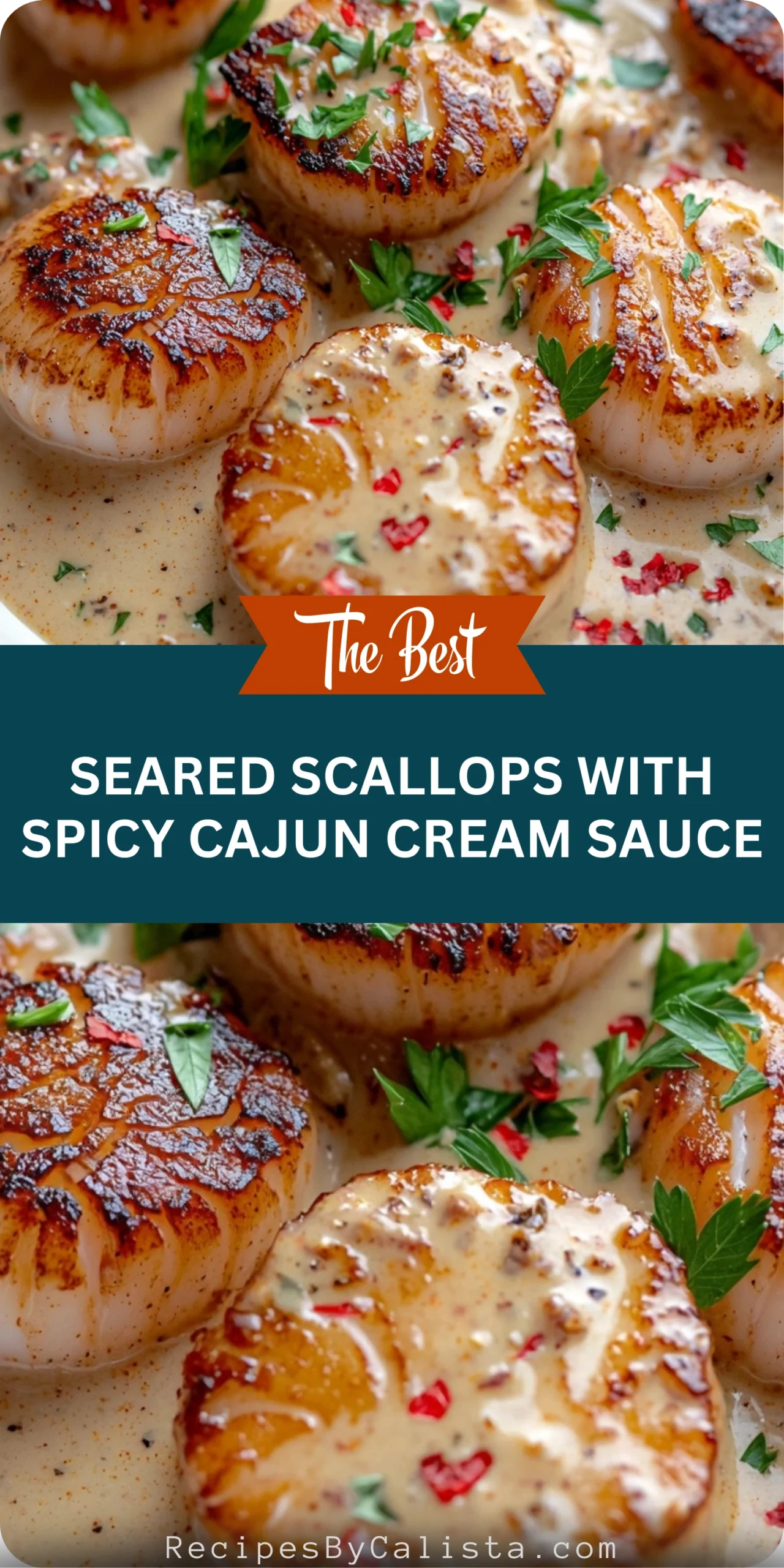 Seared Scallops with Spicy Cajun Cream Sauce