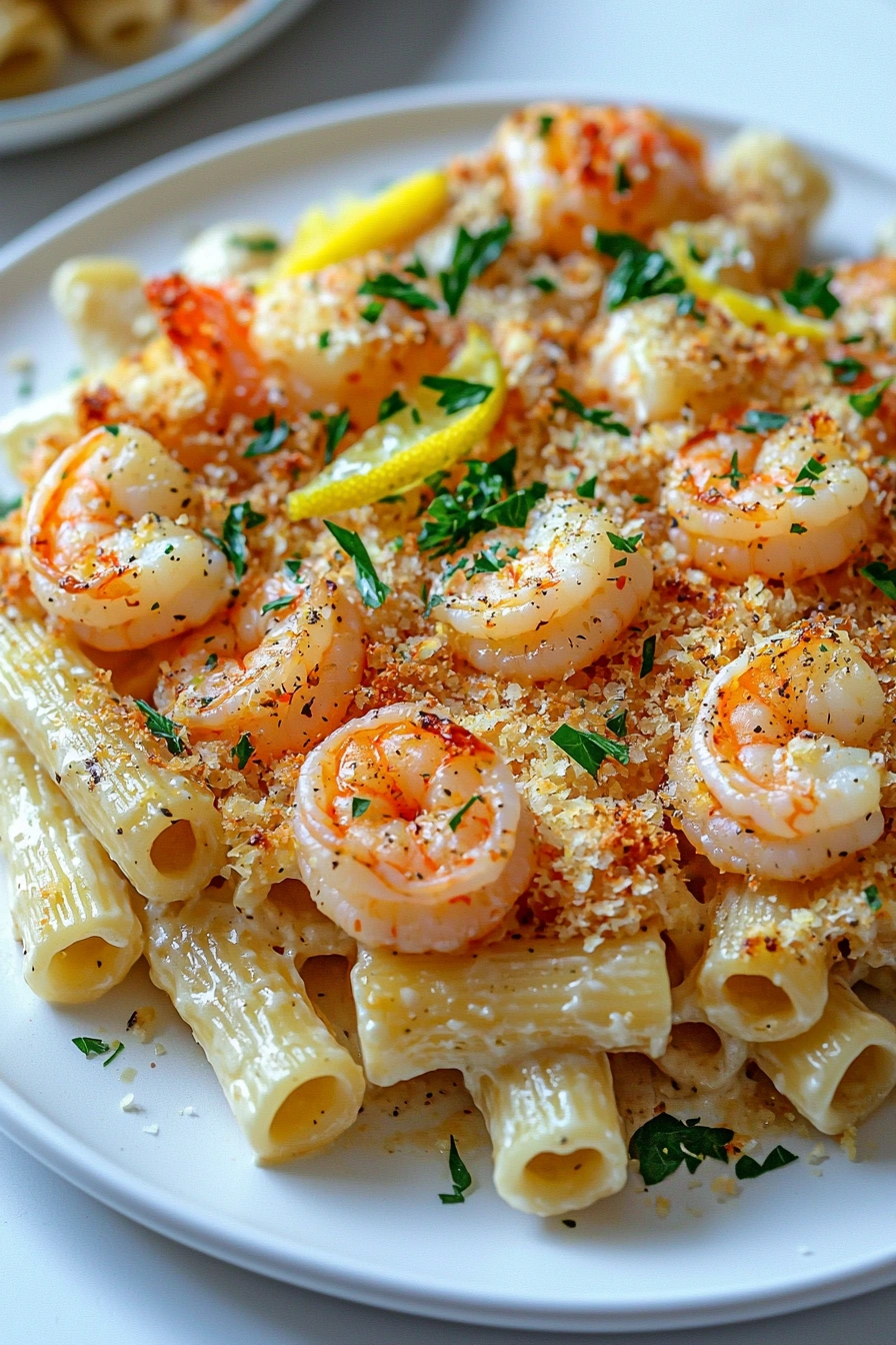 Shrimp Scampi Pasta Bake
