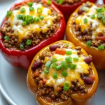 Simple Chili-Stuffed Bell Peppers