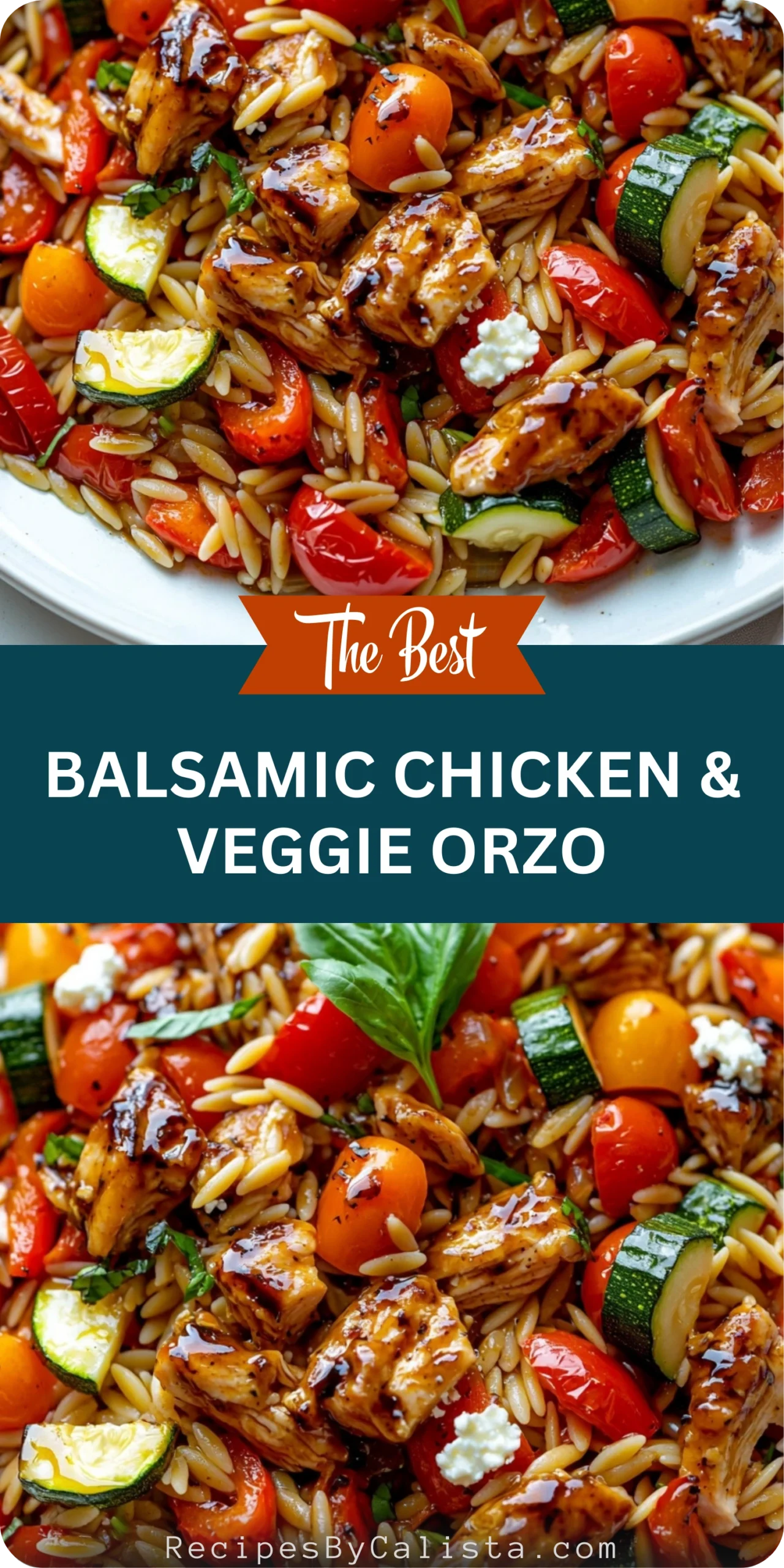 Easy Balsamic Chicken & Veggie Orzo