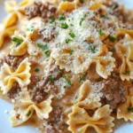 Indulgent Garlic Parmesan Beef Pasta